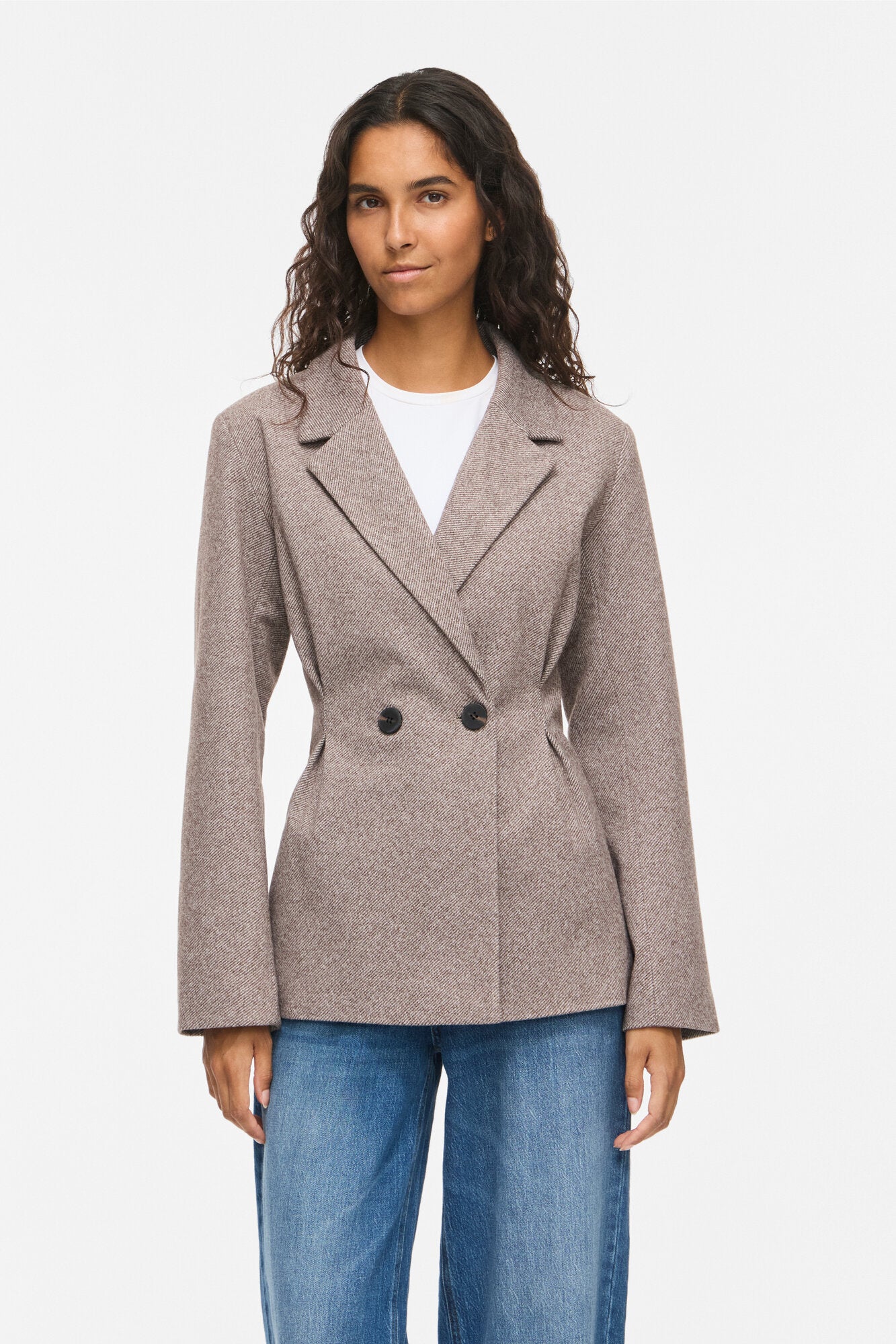 Visolene figursyet blazer – Coffee Bean
